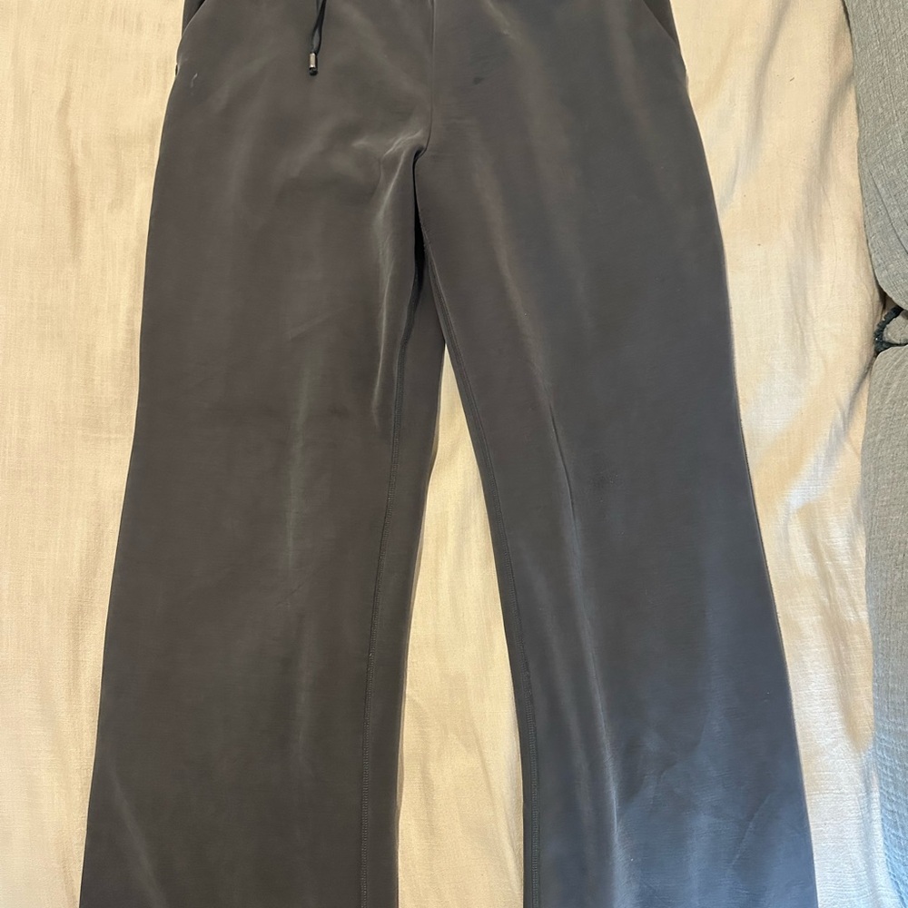 Gray Wide-Leg Sweat Pants